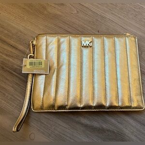 Michael Kors Gold Wristlet Clutch